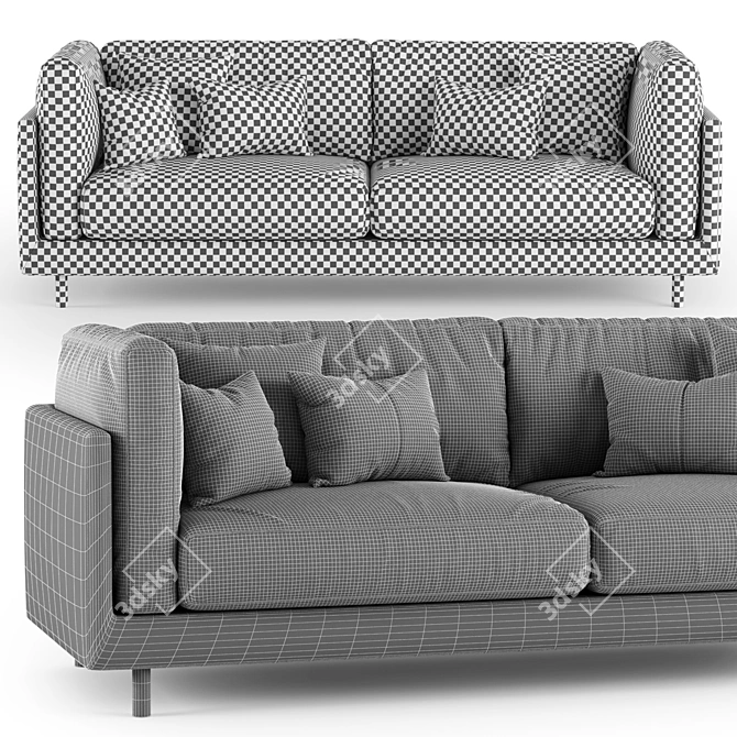 ALFEO Modern Sofa: Stylish & Comfortable 3D model image 5