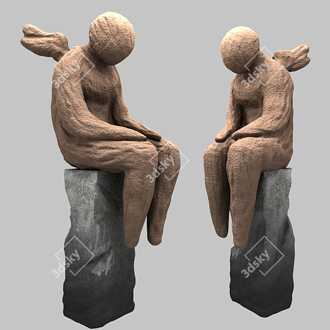 Heavenly Guardian: 3D Sculpted Angel 3D model image 1