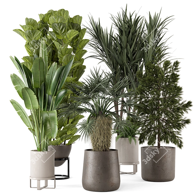 Greenery in Ferm Living Bau Pot 3D model image 1