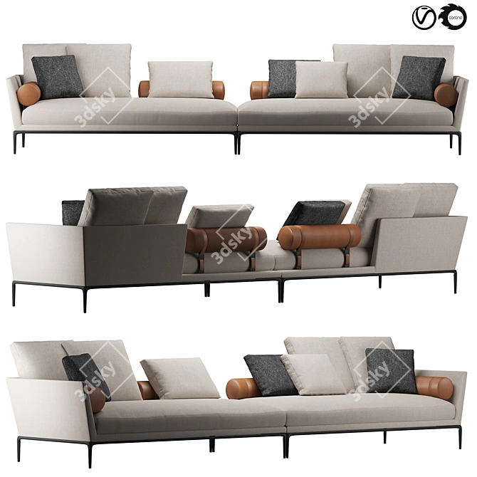 Luxurious B&B Atoll Sofa 3D model image 1