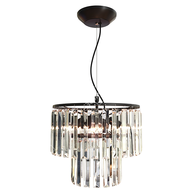 Glass Shade Hanging Chandelier 3D model image 1