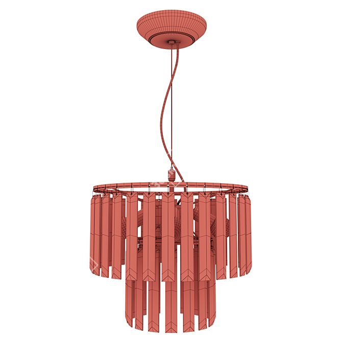 Glass Shade Hanging Chandelier 3D model image 2