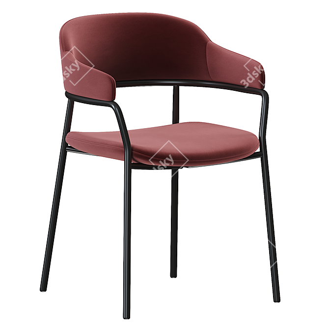 Elegant Signorina Dining Chair 3D model image 2