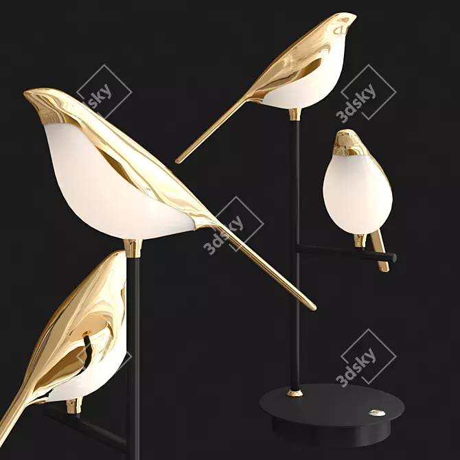 Metal Magpie Wall Art 3D model image 2