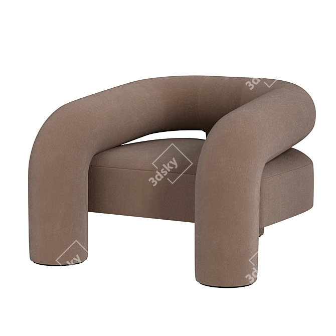 Modern Kosa Lounge Chair 3D model image 2