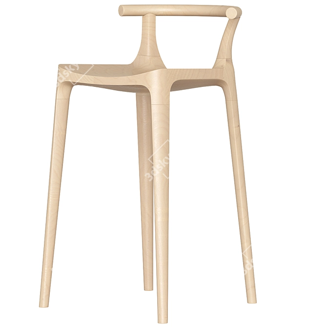 Modern Max Elka Stool: Realistic 3D Model with High-Resolution Textures 3D model image 1