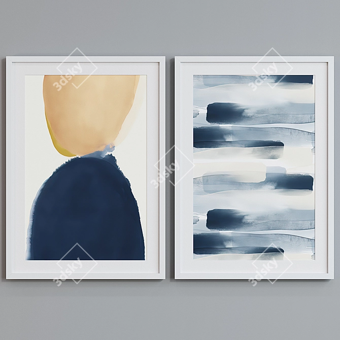 Modern Abstract Picture Frame Set 3D model image 2