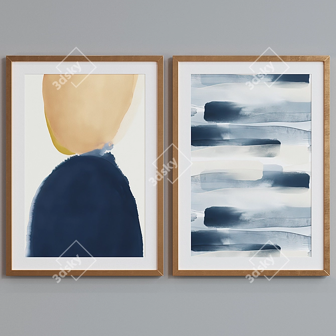 Modern Abstract Picture Frame Set 3D model image 4