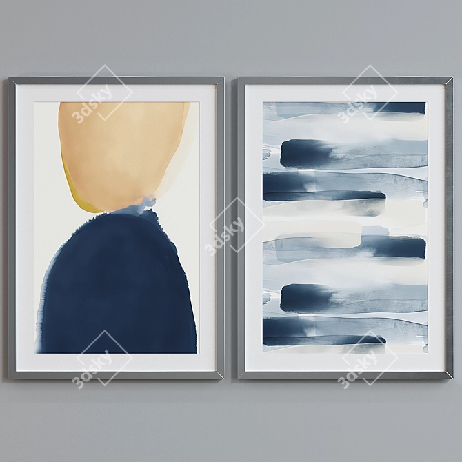 Modern Abstract Picture Frame Set 3D model image 5