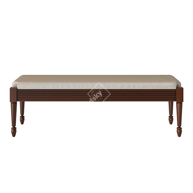 Elegant Maria Silva Bench - Romanian Craftsmanship 3D model image 2