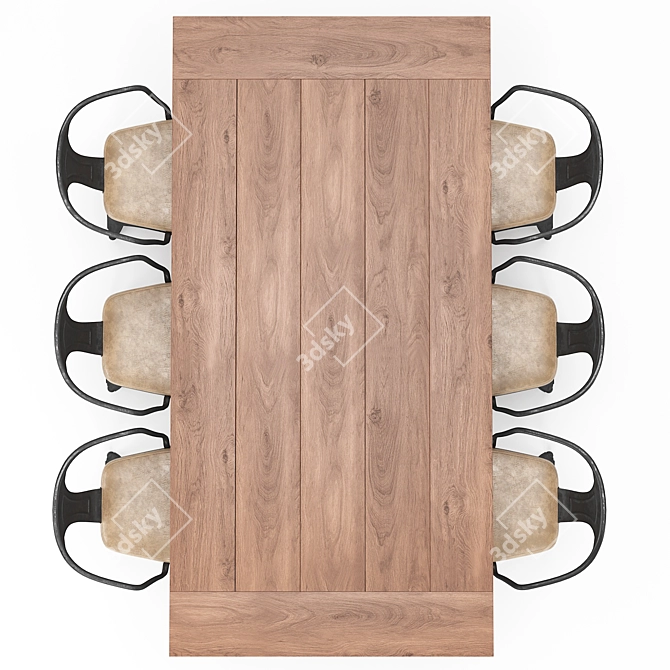 Modern Dining Table Set 3D model image 2