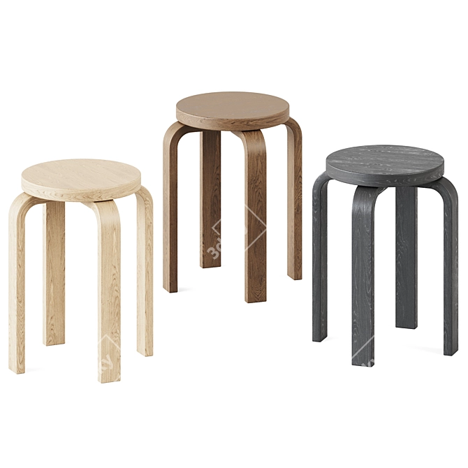 Elegant Artek Stool. Stylish & Compact. 3D model image 1