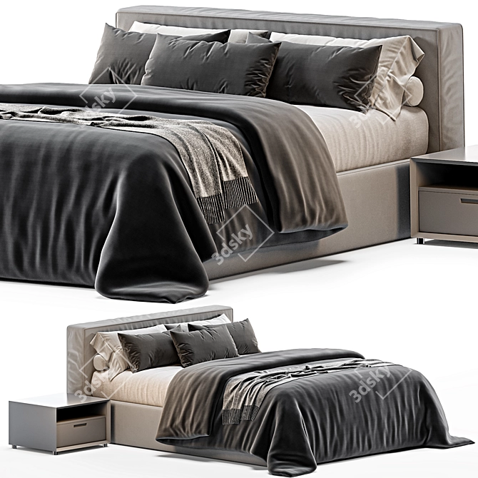 Sleek Jesse Mark Bed - Stylish and Modern 3D model image 1