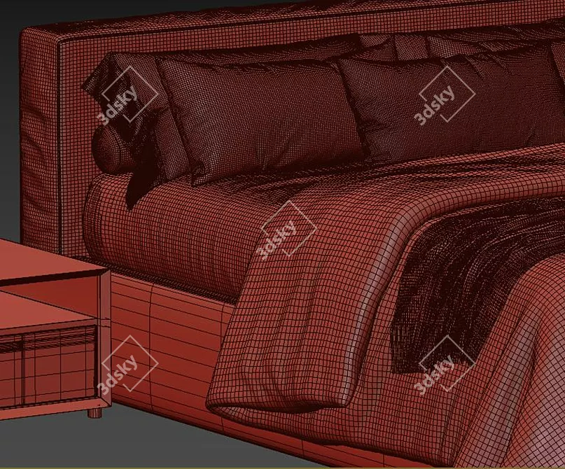 Sleek Jesse Mark Bed - Stylish and Modern 3D model image 4