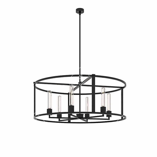 Beckman Round Chandelier: Elegant and Stylish 3D model image 3