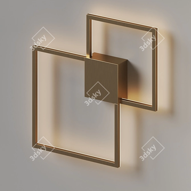 Traverse Square LED Wall Sconce 3D model image 2