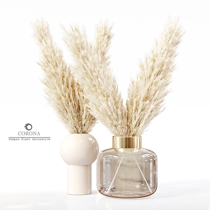 Elegant Pampas Plant Decor 3D model image 1