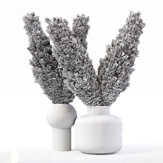 Elegant Pampas Plant Decor 3D model image 3