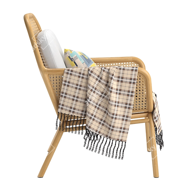 Stylish Verne Rattan Chair 3D model image 3