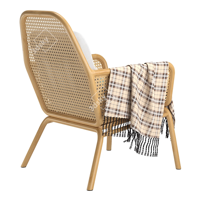 Stylish Verne Rattan Chair 3D model image 4