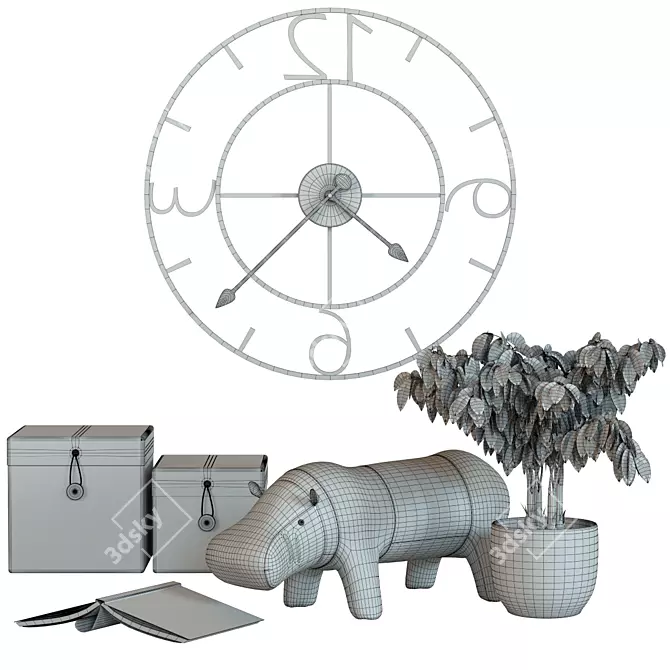 Title: Hipposcape Decor Set 3D model image 2