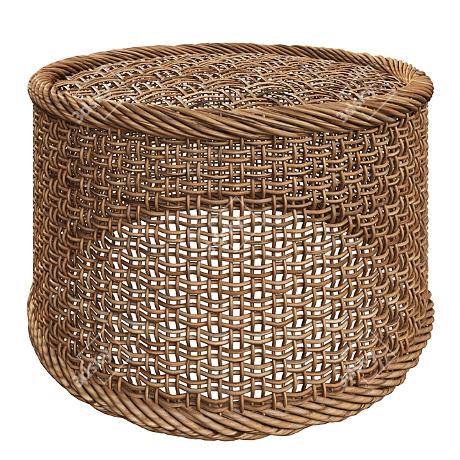 Cozy Woven Pouf 3D model image 1