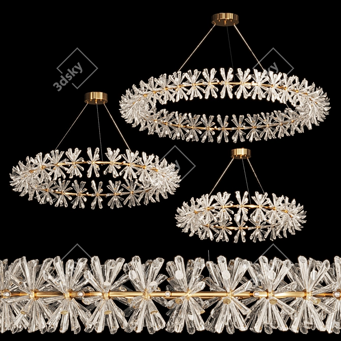 Sparkling Crystal Ring Chandelier 3D model image 1