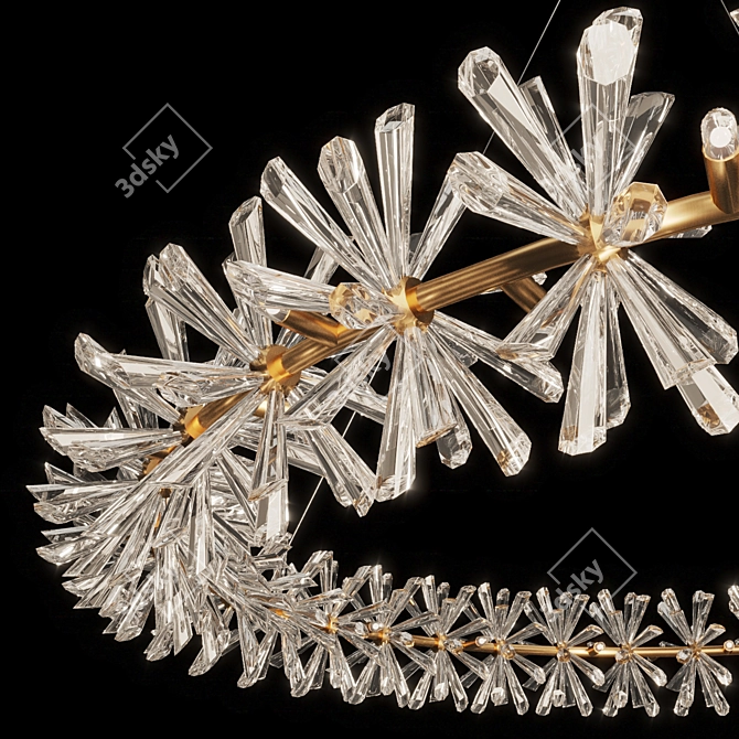 Sparkling Crystal Ring Chandelier 3D model image 2