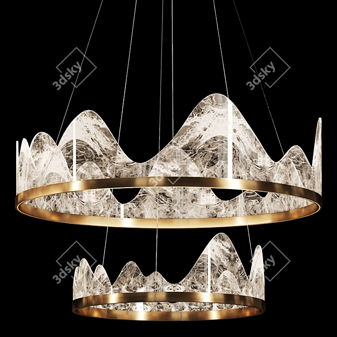 Embossed Chandelier: REGINA L 3D model image 1