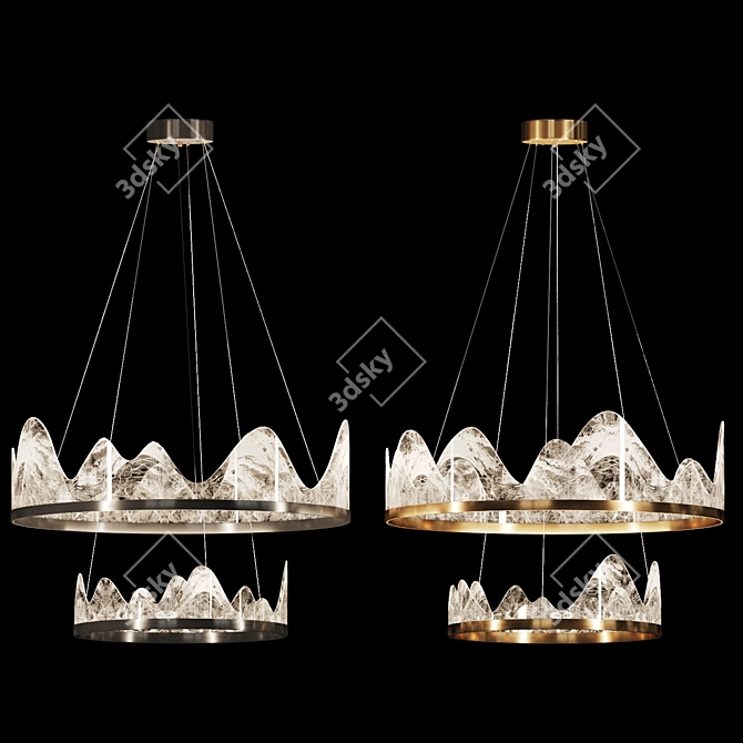 Embossed Chandelier: REGINA L 3D model image 5