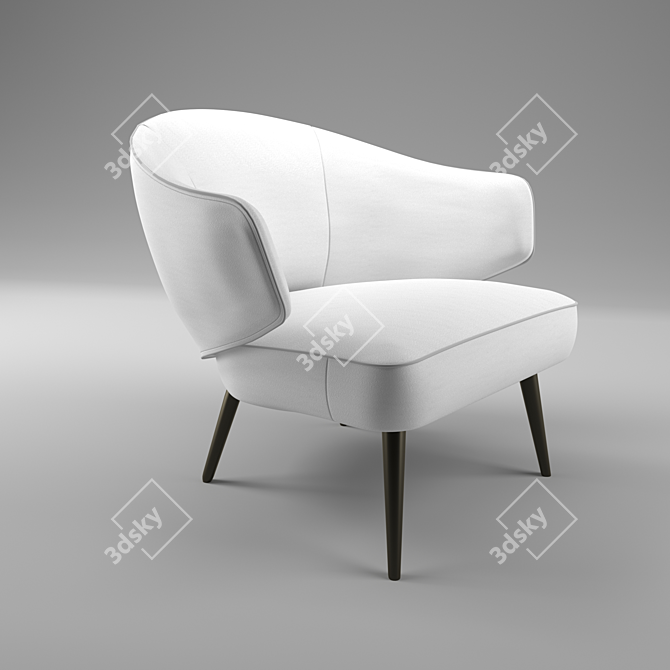 Elegant Mid-Height Chair 3D model image 1