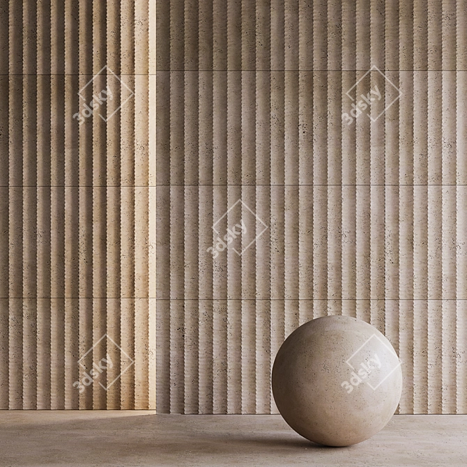 Tratto Stone Wall Panel 3D model image 1