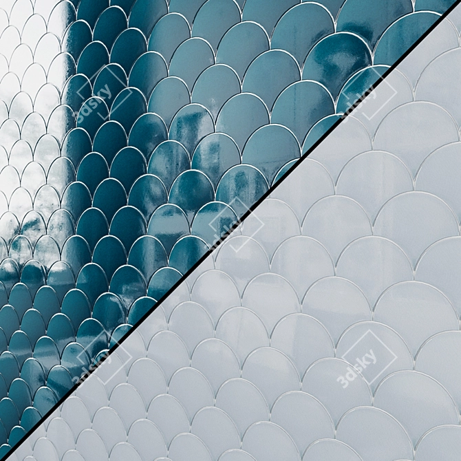 Soho Collection Fish Scale Tiles 3D model image 3