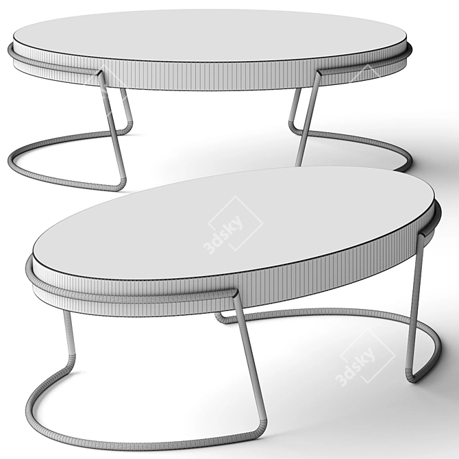 Elegant Perseus Wooden Coffee Table 3D model image 2