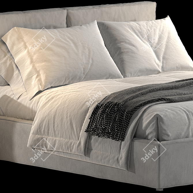 Modern Minimalist Felis George Bed 3D model image 4