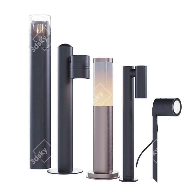 Outdoor Bollard Lights: Stylish & Weatherproof! 3D model image 1