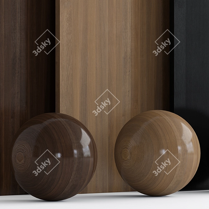 Wood 15: Trio of Materials 3D model image 1