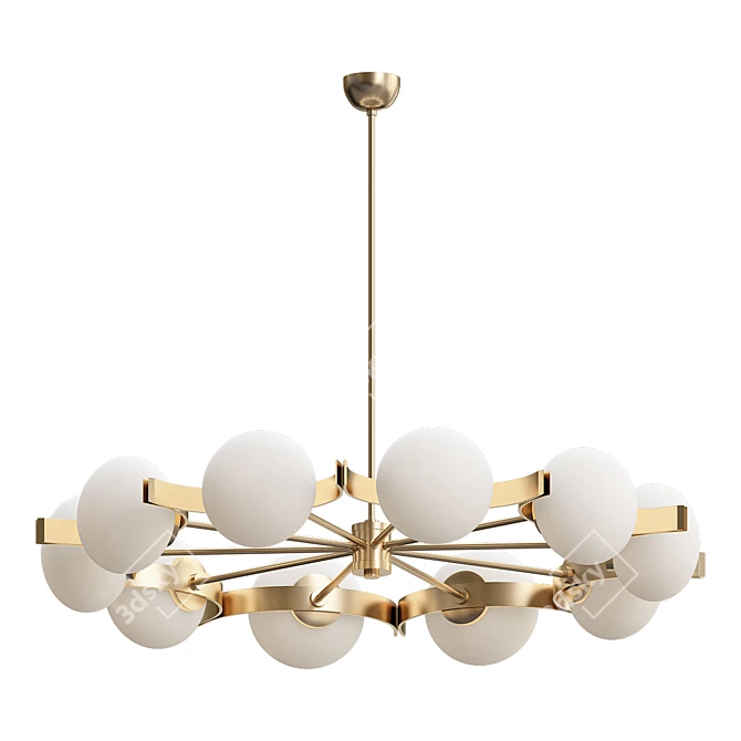 Elegant Murano Glass Chandelier 3D model image 1