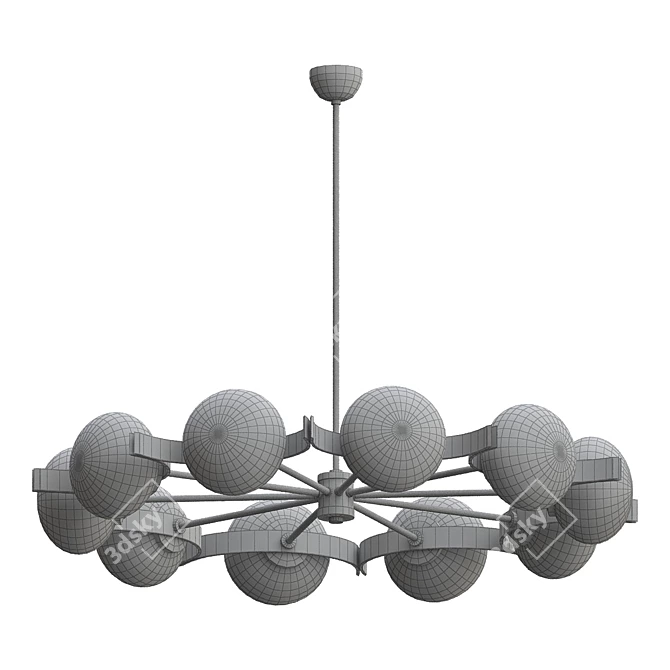 Elegant Murano Glass Chandelier 3D model image 2