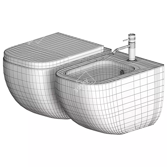 Galassia Plus Design Wall-Hung WC 3D model image 6