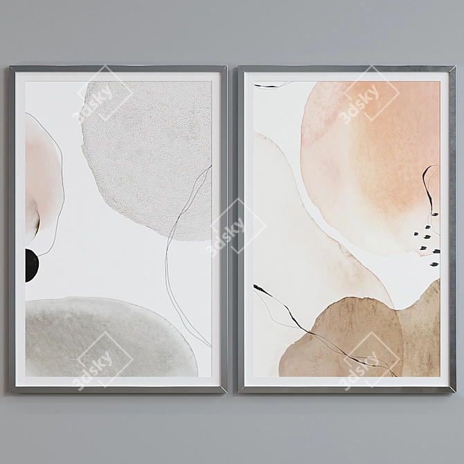 Modern Abstract Frame Set 316 3D model image 4