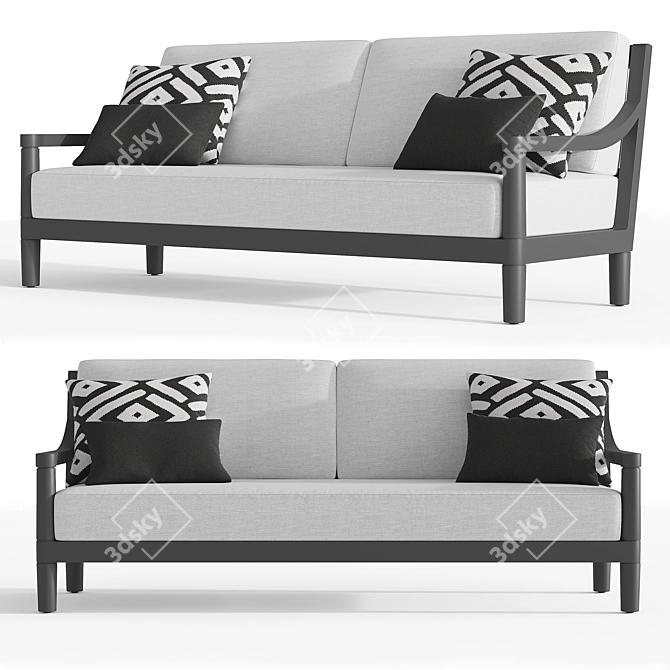 Restoration Hardware Miramar Aluminum Sofa 84 3D model image 1