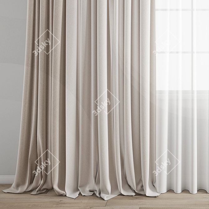 Premium 3D Curtain Model 3D model image 2