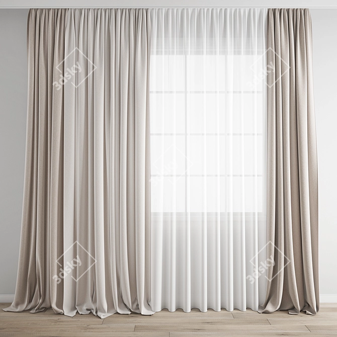 Premium 3D Curtain Model 3D model image 4