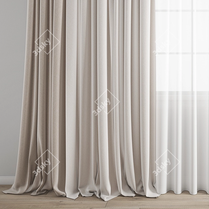 Premium 3D Curtain Model 3D model image 5