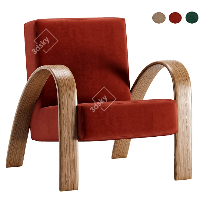 Cozy Chic: GRANDMA LIGHT Armchair 3D model image 1