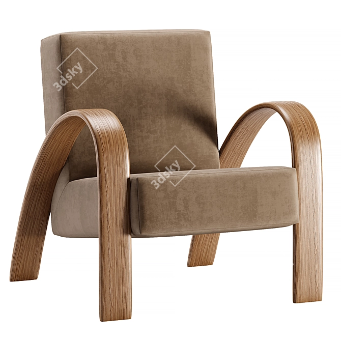 Cozy Chic: GRANDMA LIGHT Armchair 3D model image 3