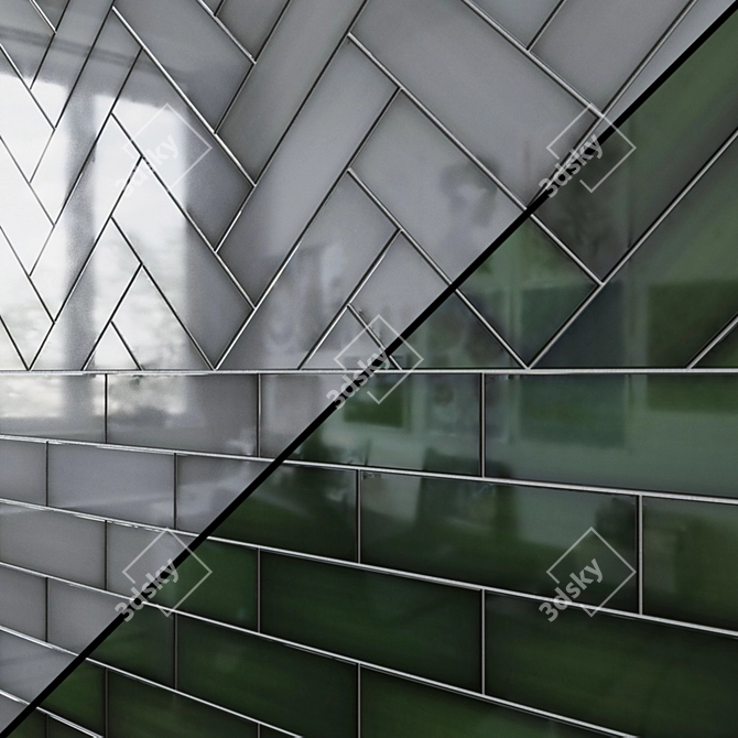 Modern Geometric Ceramic Tiles 3D model image 1