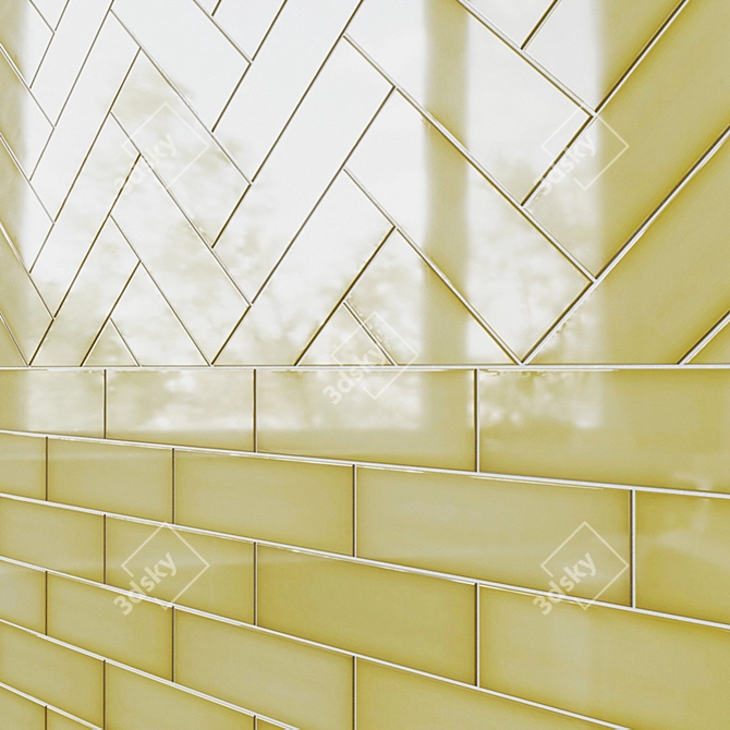 Modern Geometric Ceramic Tiles 3D model image 2