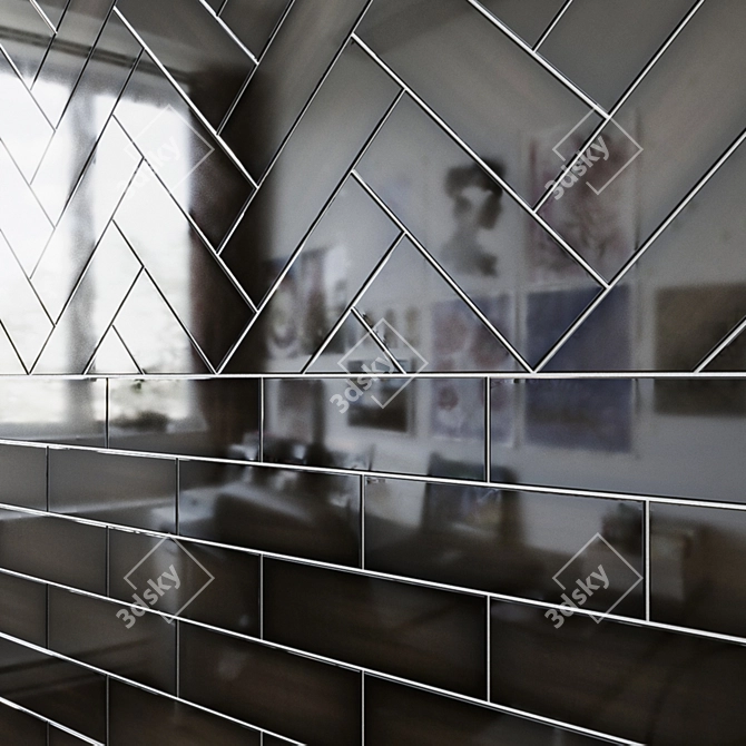 Modern Geometric Ceramic Tiles 3D model image 3